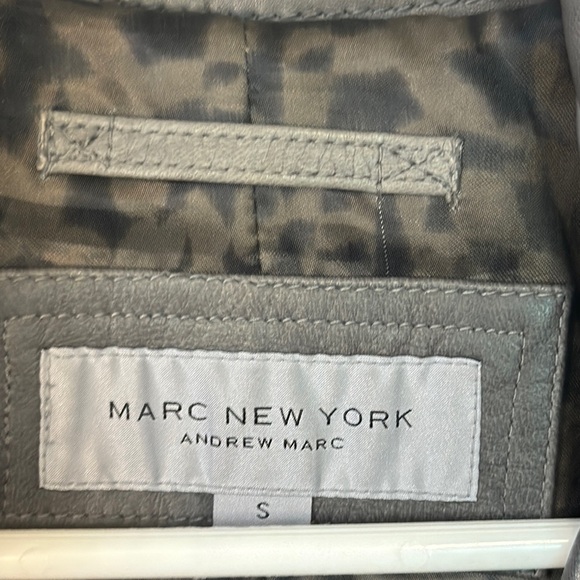 Marc New York soft gray  Leather Jacket with Fitted Moto Design - Picture 6 of 14